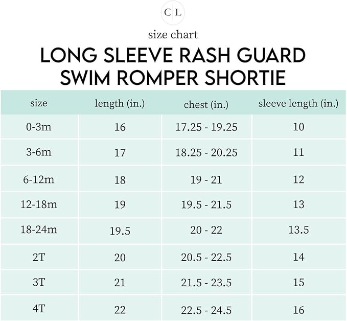 Caden Lane® UPF 50+ Long Sleeve Rash Guard Swim Romper Shortie