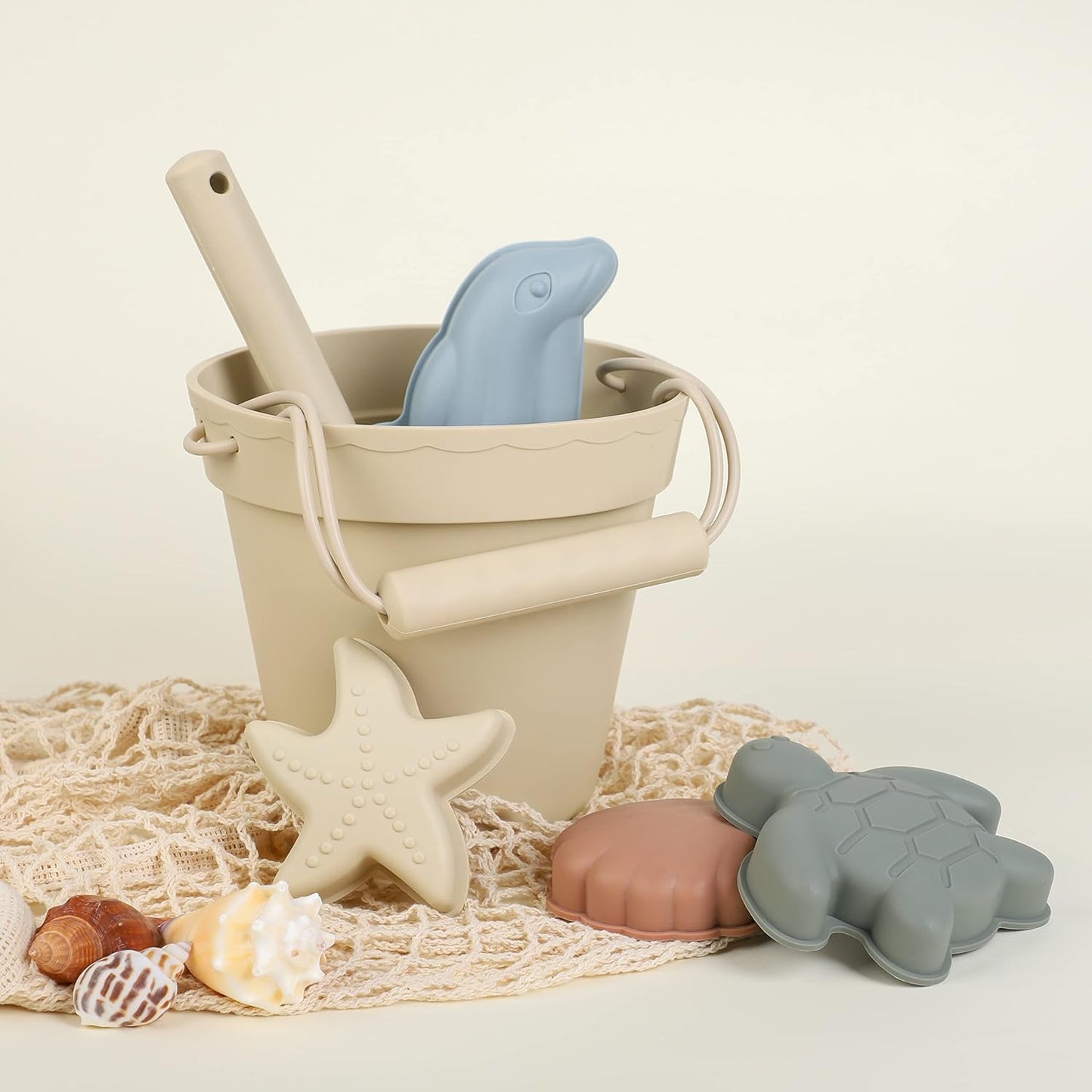 Beach Set | Bucket, Shovel, 4 Sand Molds, Bag