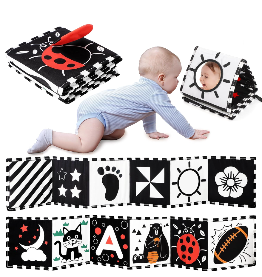 Black and White, High Contrast Newborn Toys 0-3 Months