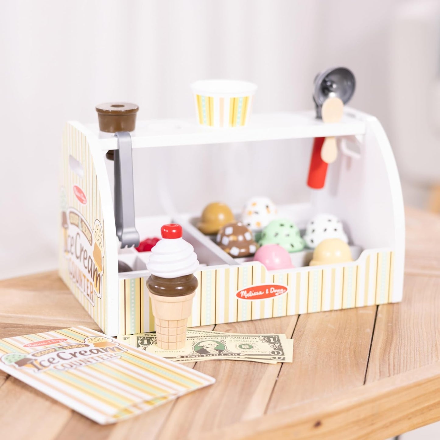 Wooden Scoop and Serve Ice Cream Counter