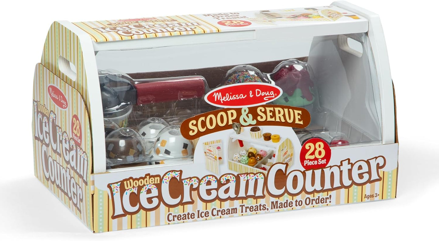 Wooden Scoop and Serve Ice Cream Counter